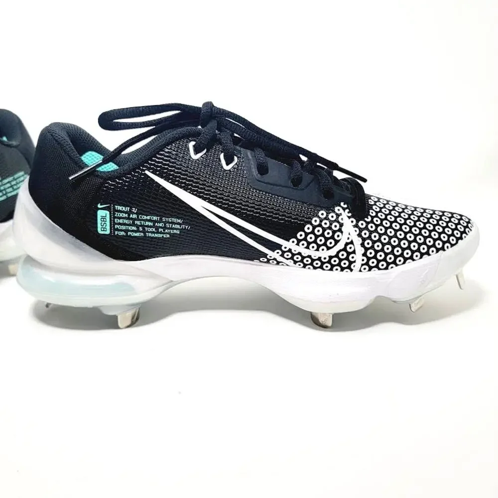 Nike Force Zoom Trout 7 Black White Mens‎ Baseball Cleats CQ7224-005 Size 7 NWOB